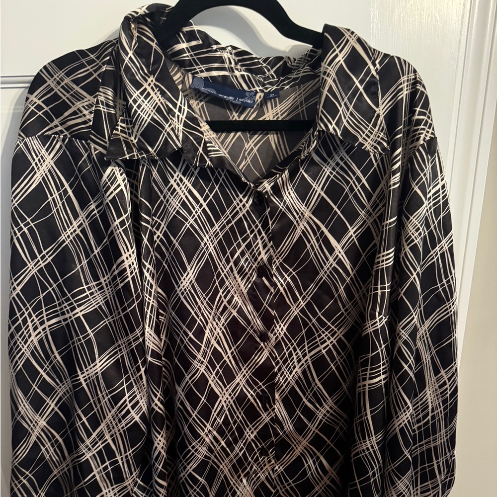 Susan Graver 3X Black/Gold Blouse